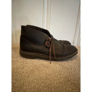 Clarks Bushacre 3 Chukka Boots Leather Shoes 15522 Dark Brown Mens 8.5 M